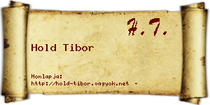 Hold Tibor névjegykártya